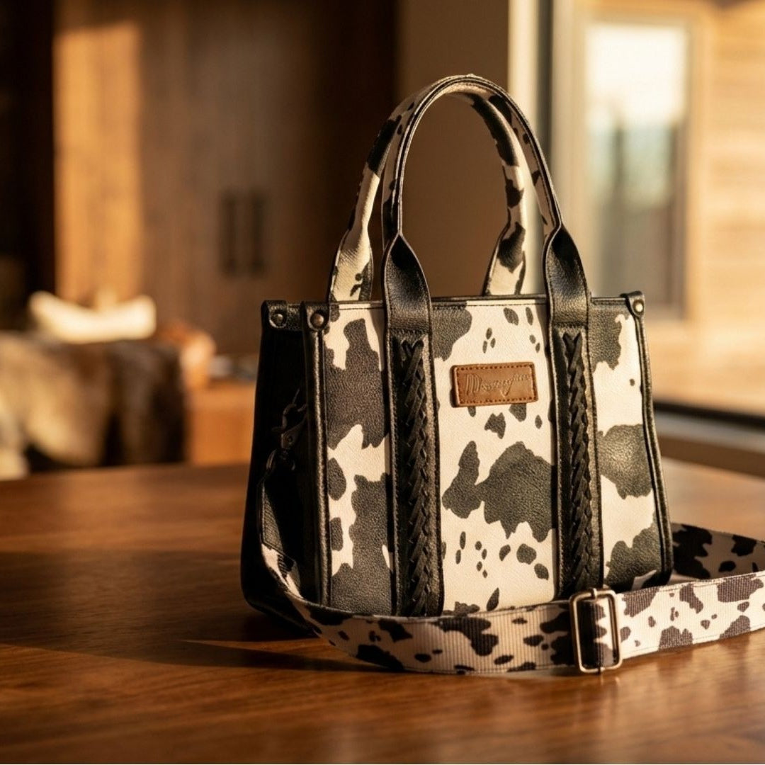 Cow Print Wrangler Purse | Western wear for the modern woman | The Rooster Den Co