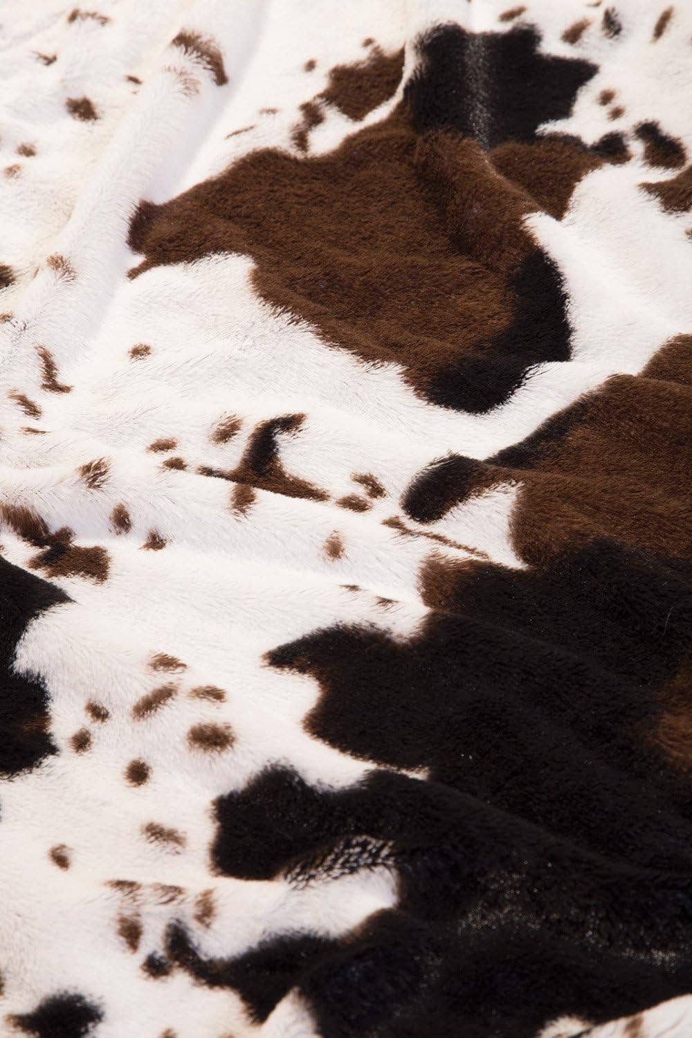 details of Cowhide Faux Fur Throw Blanket