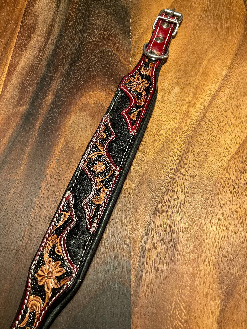 Saddle Inspired Tooled Leather Dog Collars