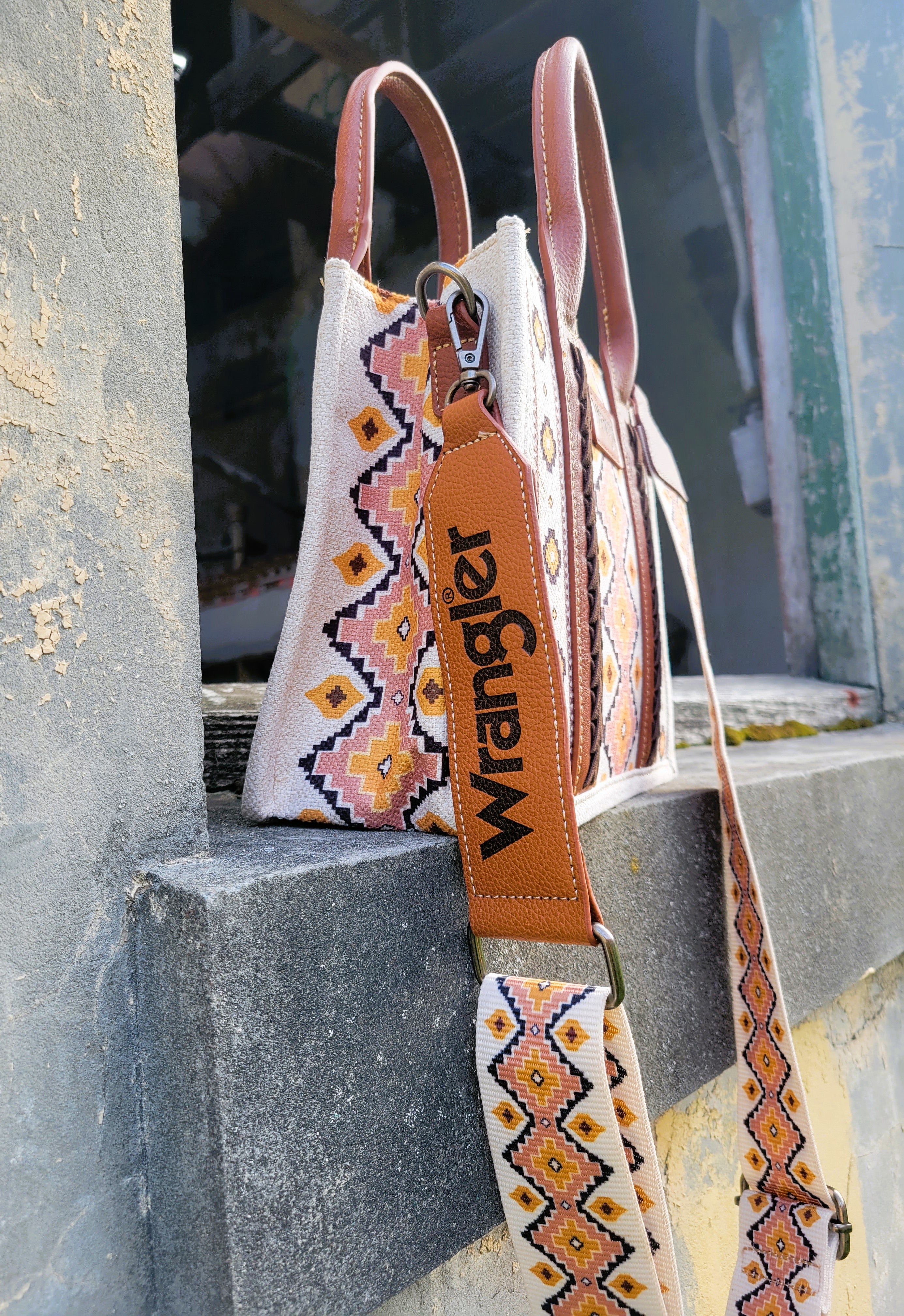 Southwestern Aztec Wrangler Crossbody side view