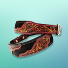 Saddle Inspired Tooled Leather Dog Collar