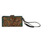 back view leather tooled rodeo style wallet