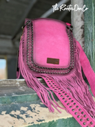 Wrangler Fringe Crossbody Handbag in pink